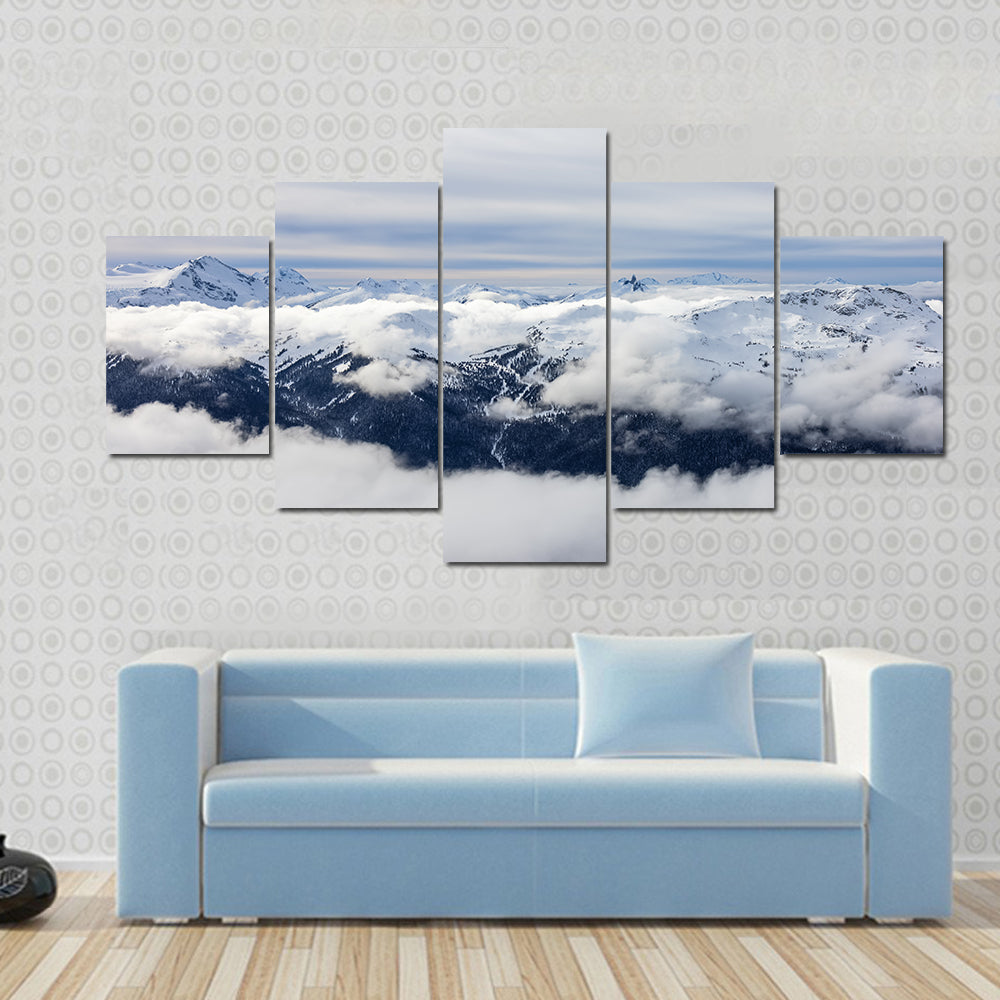 Canadian Mountains In Winter Canvas Wall Art