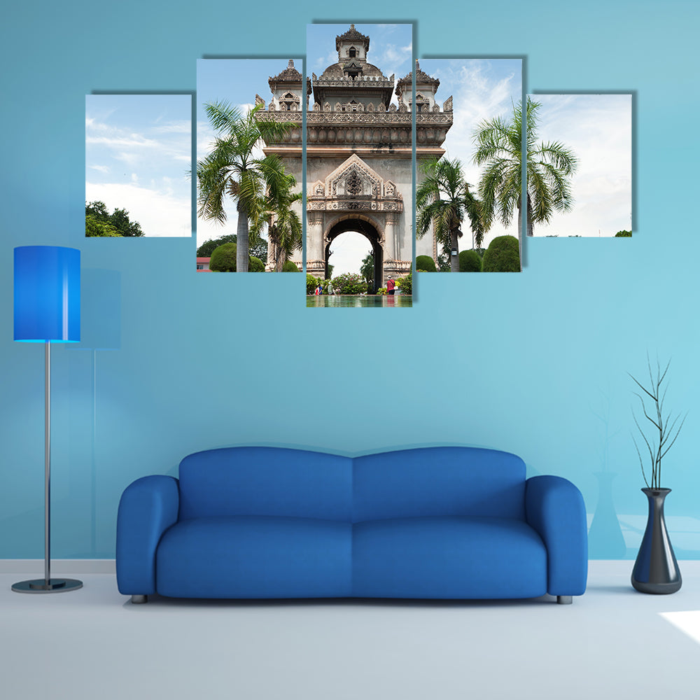 Patuxai In Vientiane Canvas Wall Art