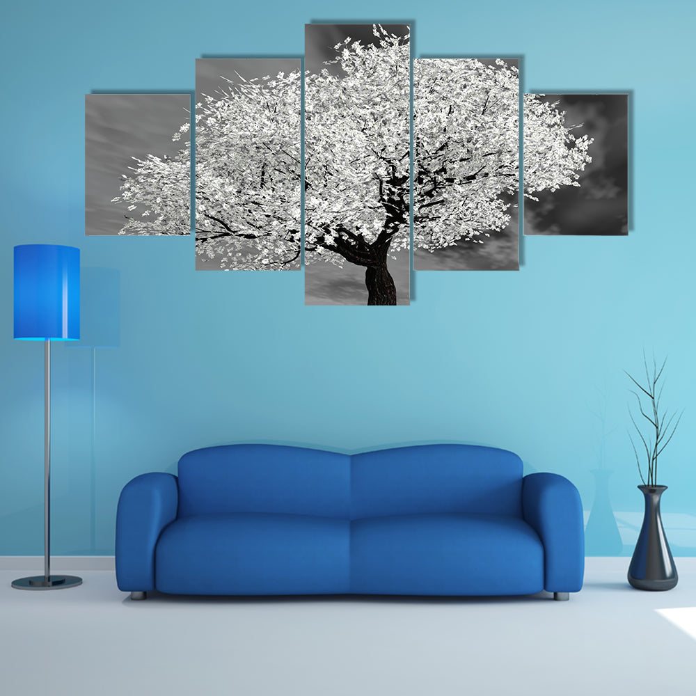 Cherry Tree in Winter Canvas Wall Art