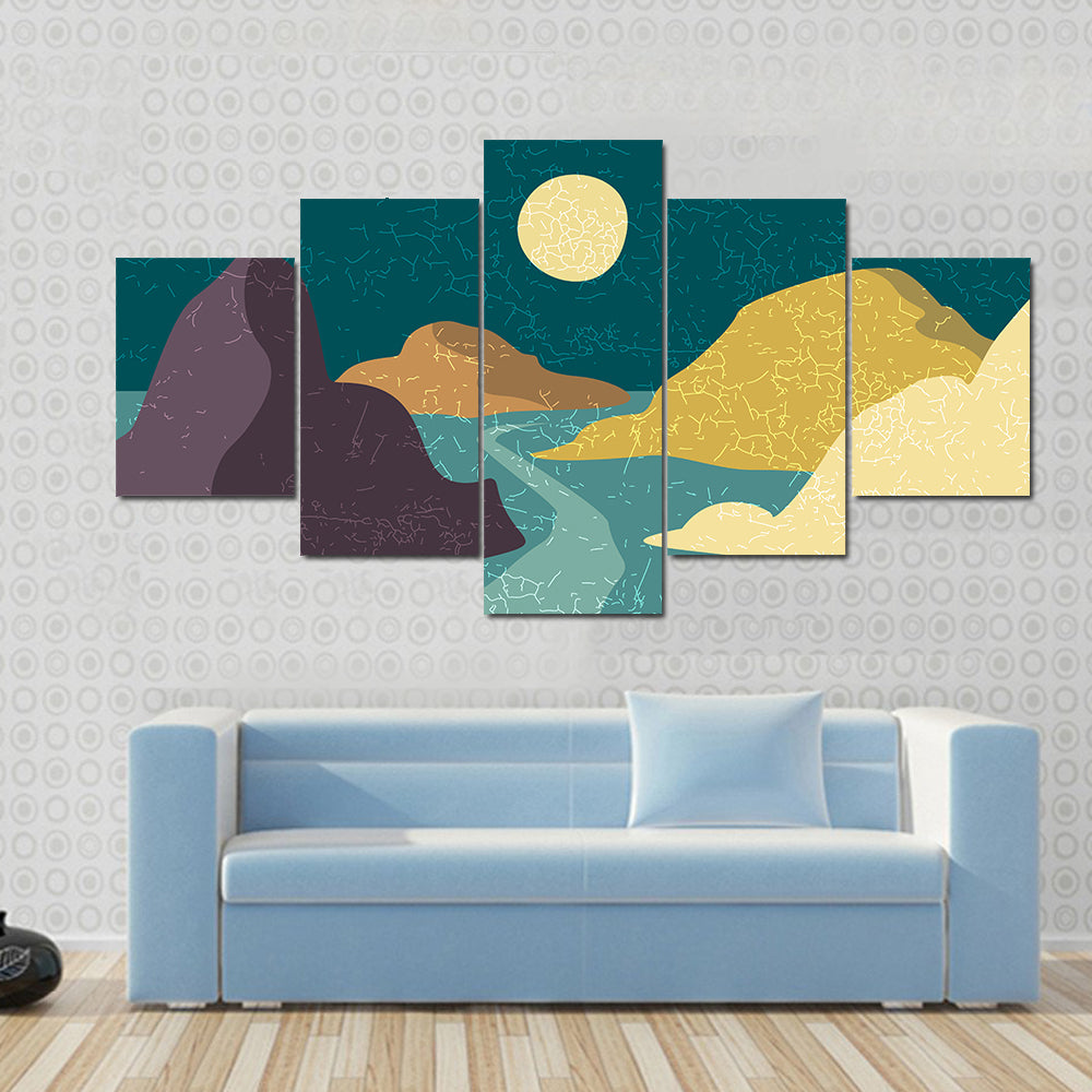 Colorful Mountain Abstract Canvas Wall Art