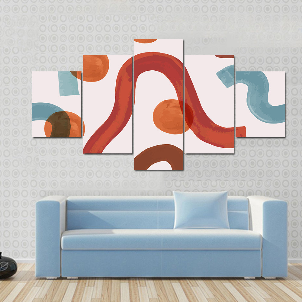 Watercolor Minimal Waves Canvas Wall Art