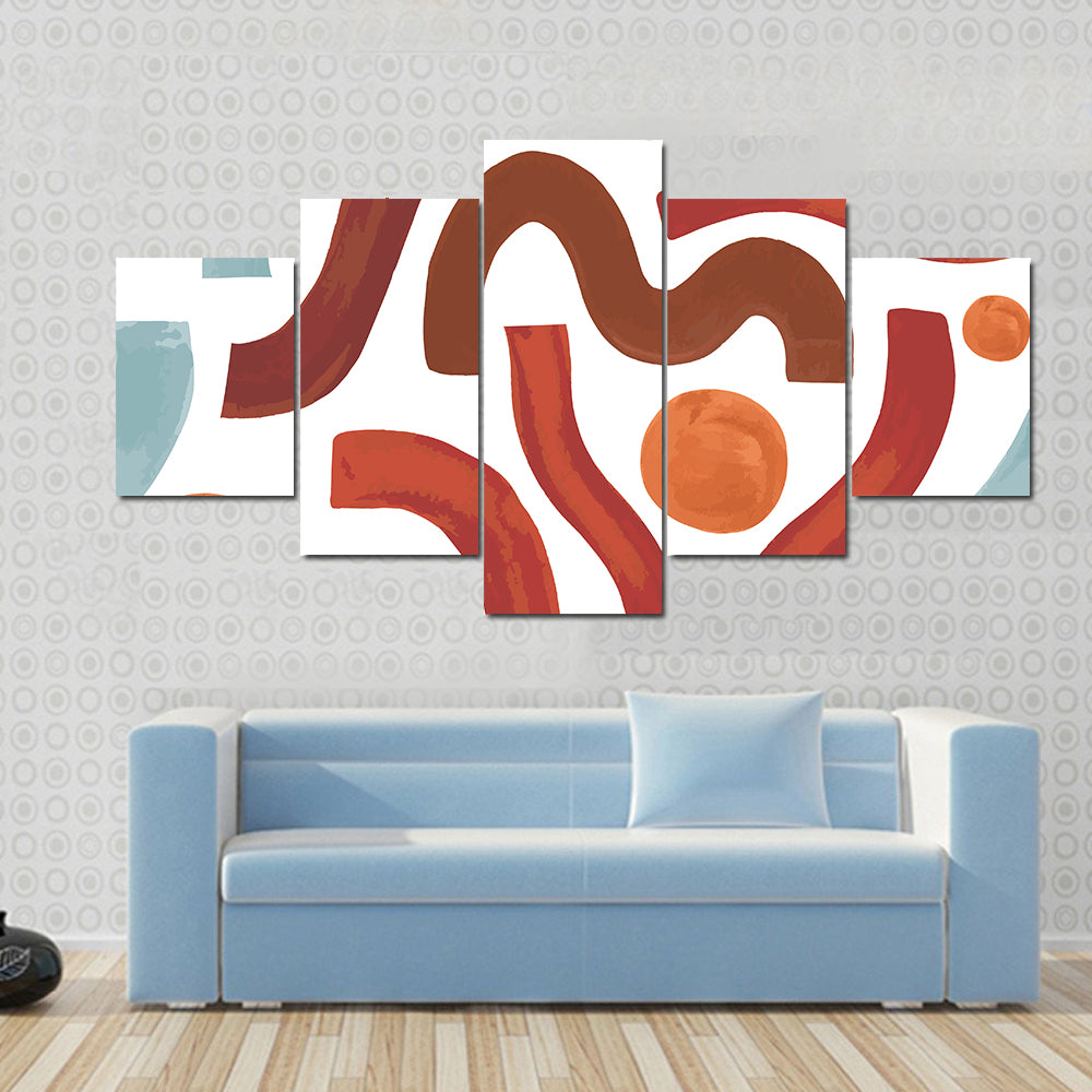 Geometric Shapes Seamless Pattern Canvas Wall Art