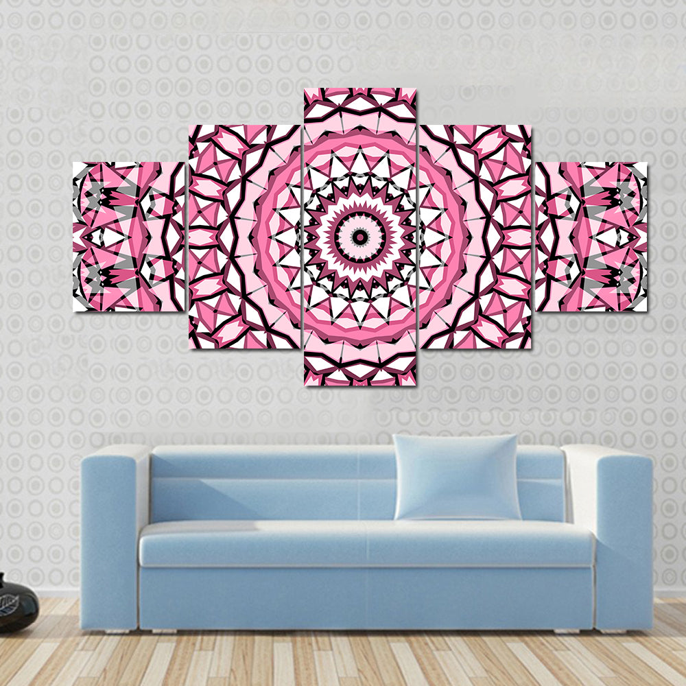Round Mandala Pattern Canvas Wall Art