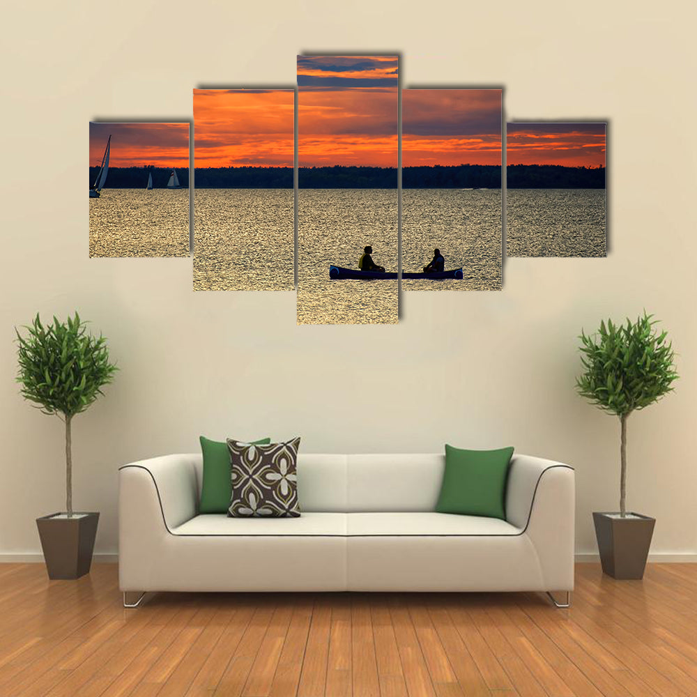 Sunset Over Ottawa River Canvas Wall Art