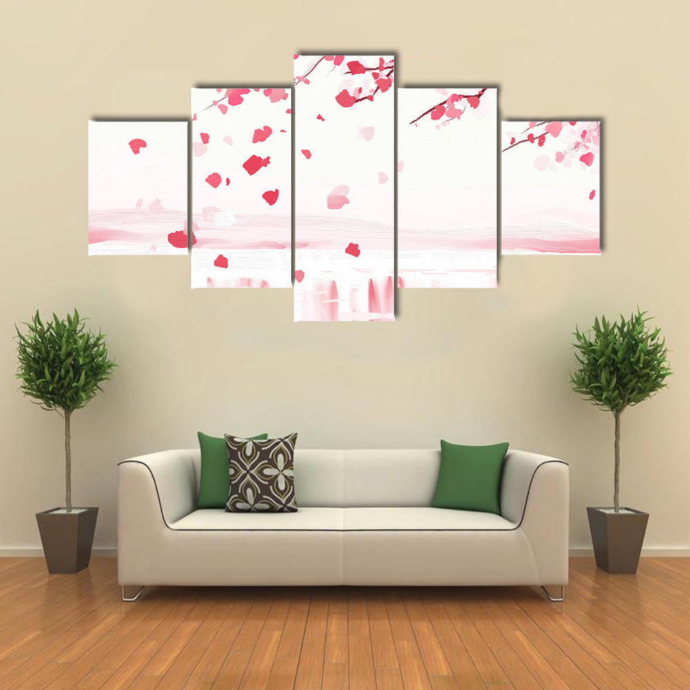 Japanese Cherry Blossoms in Bloom Canvas Wall Art