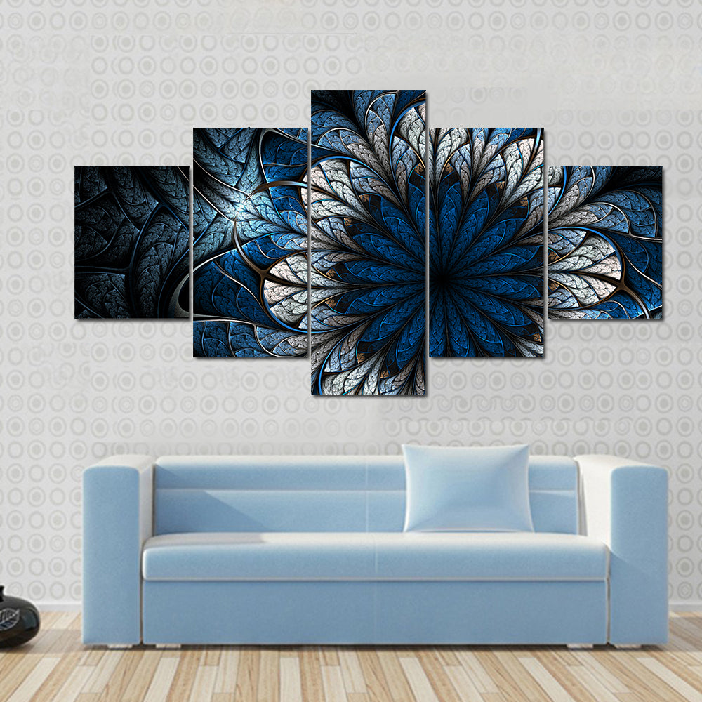 Fractal Flower Mandala Canvas Wall Art