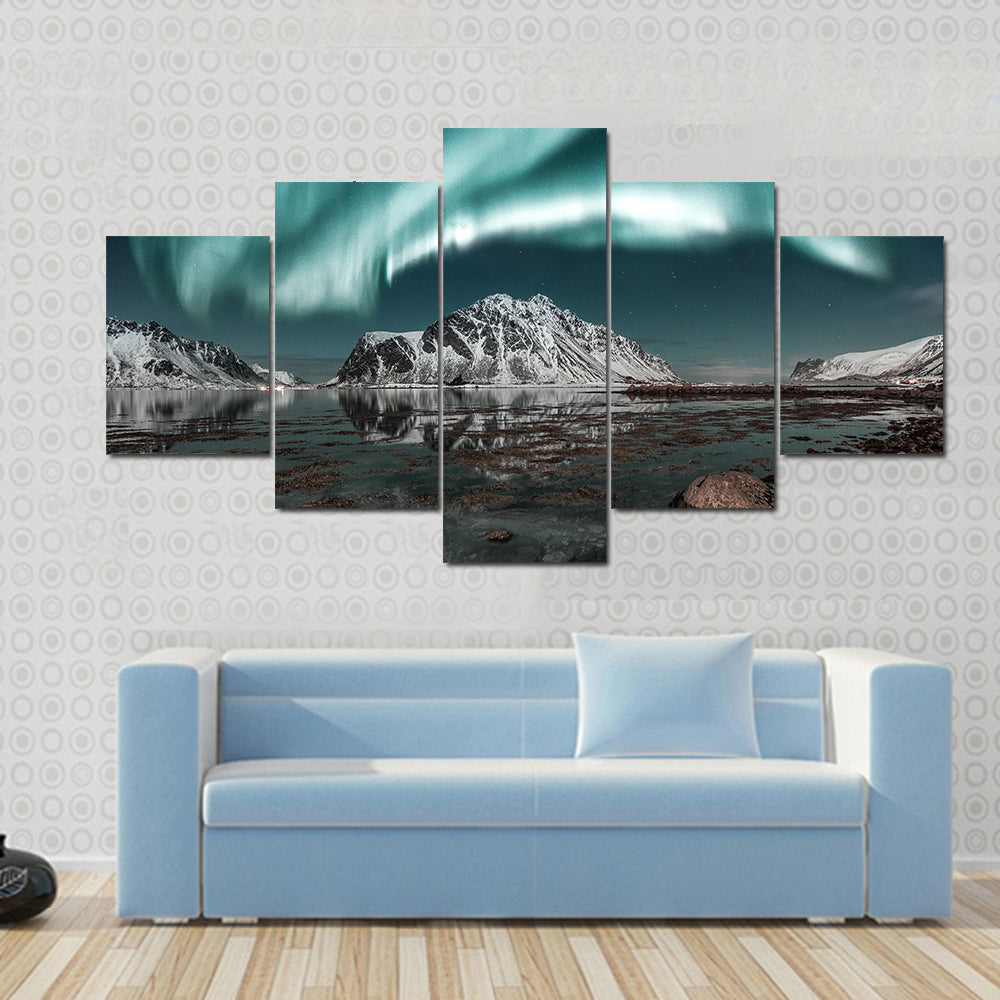 Northern Lights Over Lofoten Canvas Wall Art