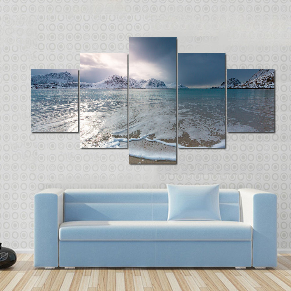 Haukland Beach Lofoten Norway Canvas Wall Art