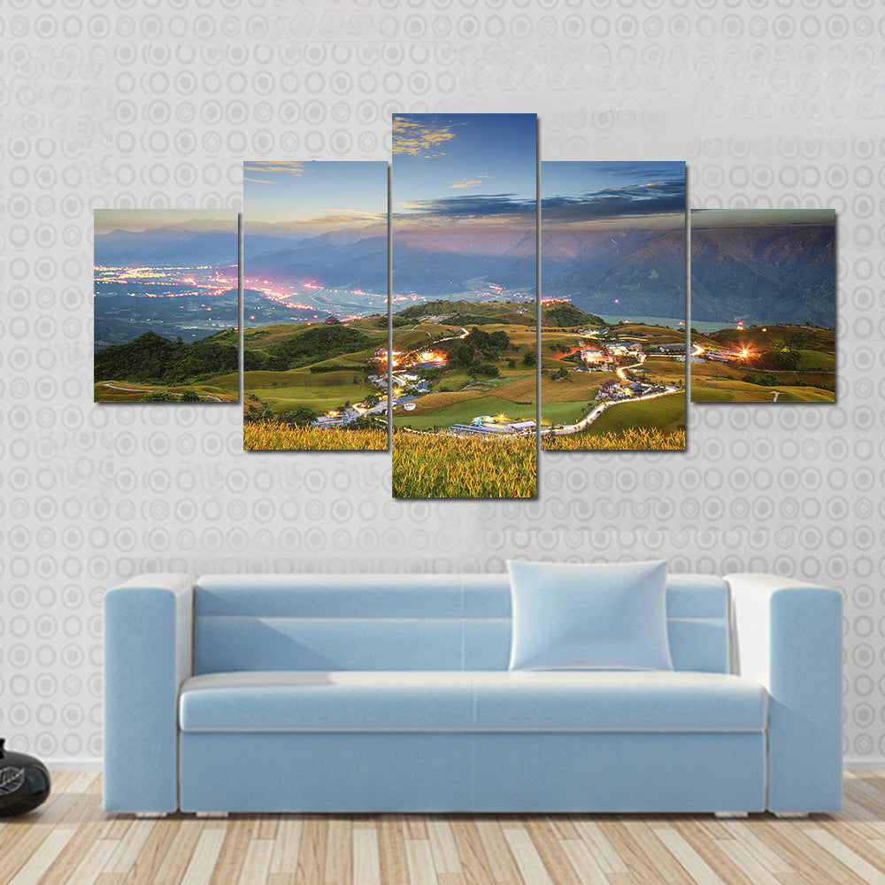 Lioushidan Mountain Daylilies at Dawn Canvas Wall Art