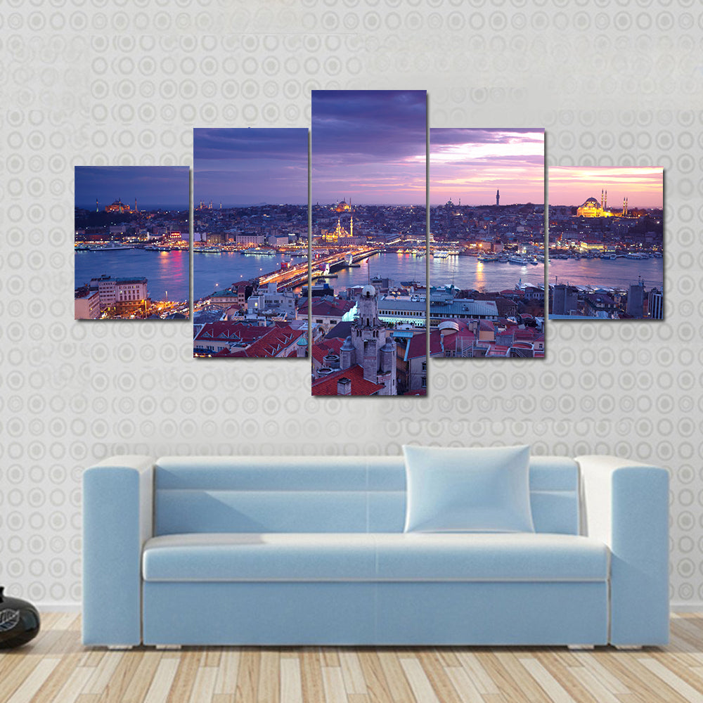 Istanbul At Sunset Canvas Wall Art