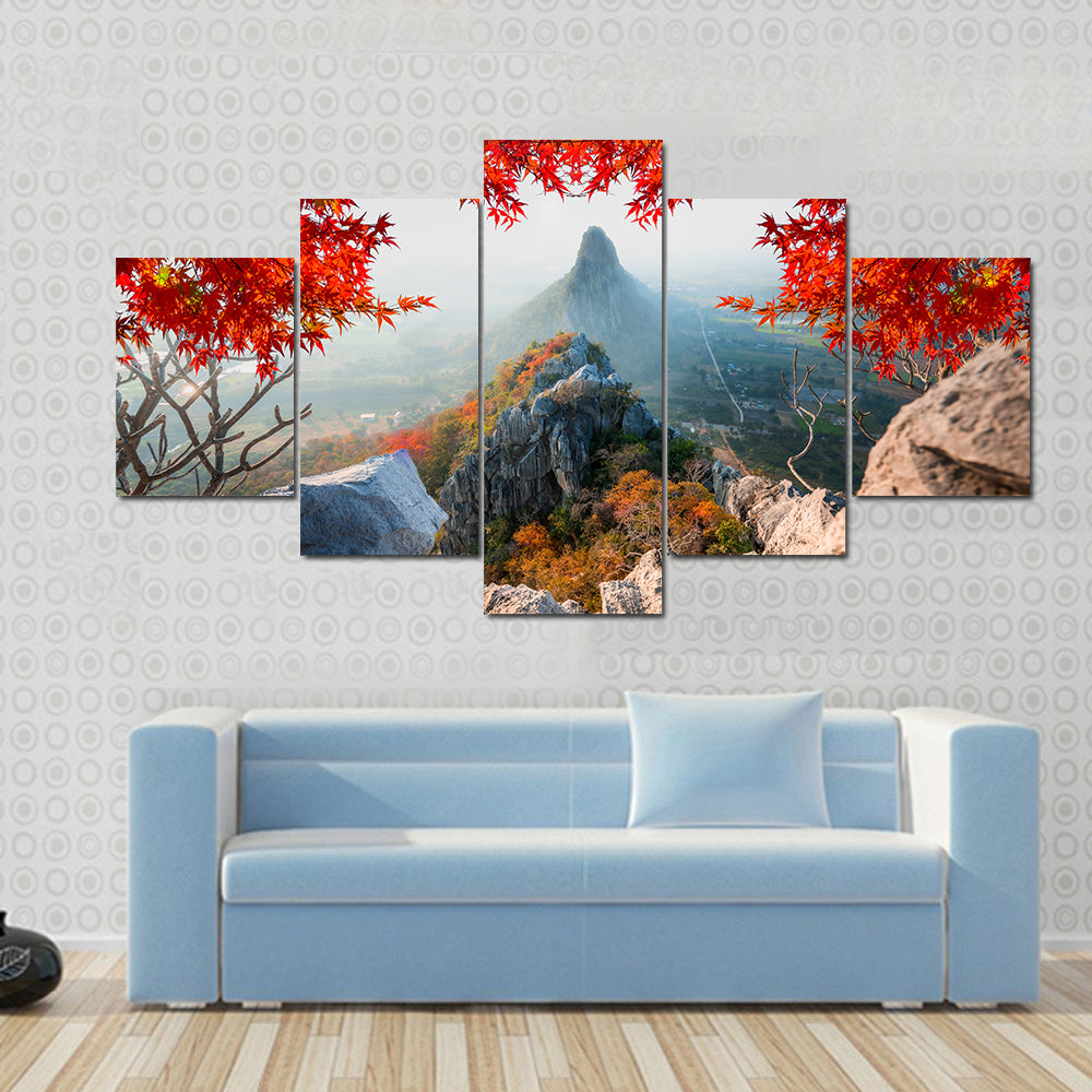 Scenic Khao No Nakhon Sawan Mountain In Thailand Canvas Wall Art