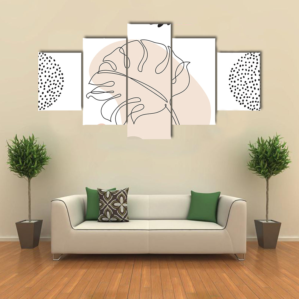 Seamless Monstera Leaf Pattern Canvas Wall Art