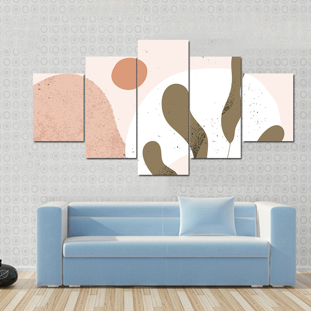 Geometric Leaf Shapes Canvas Wall Art