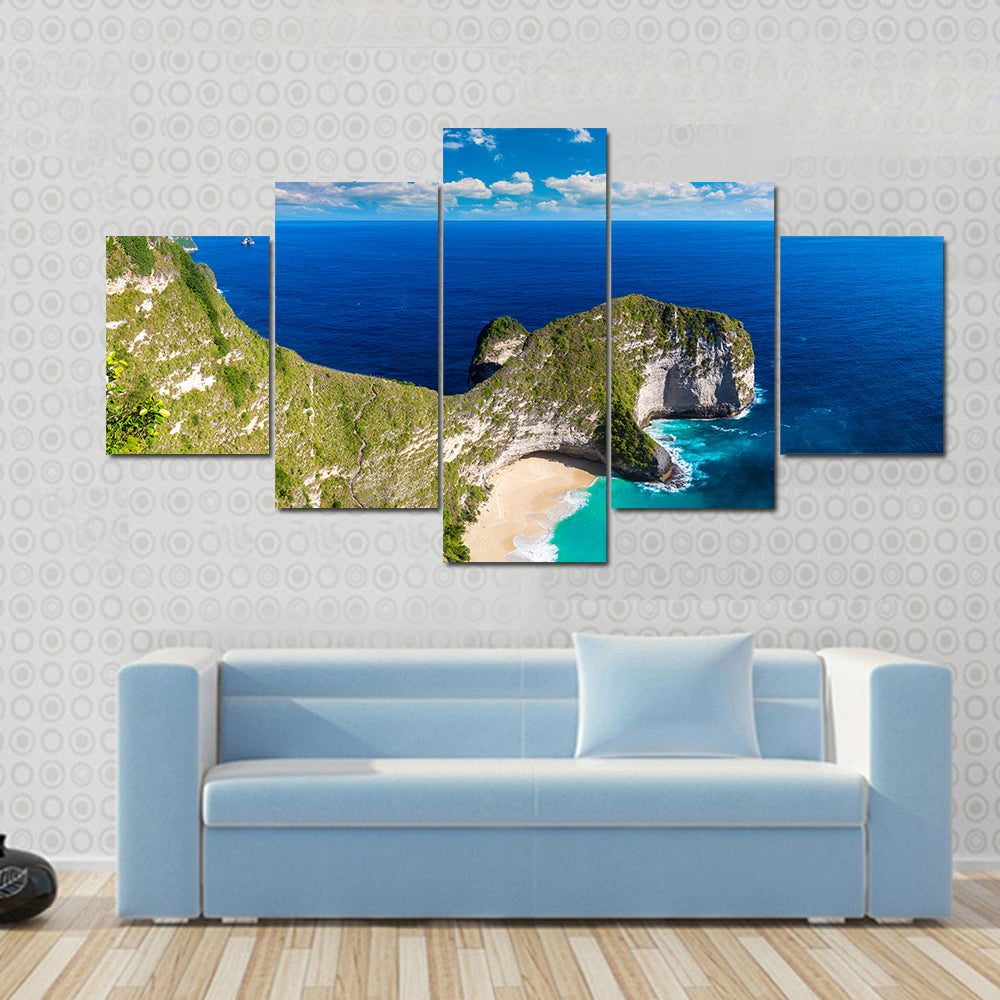 Kelingking Beach Aerial View Indonesia Canvas Wall Art
