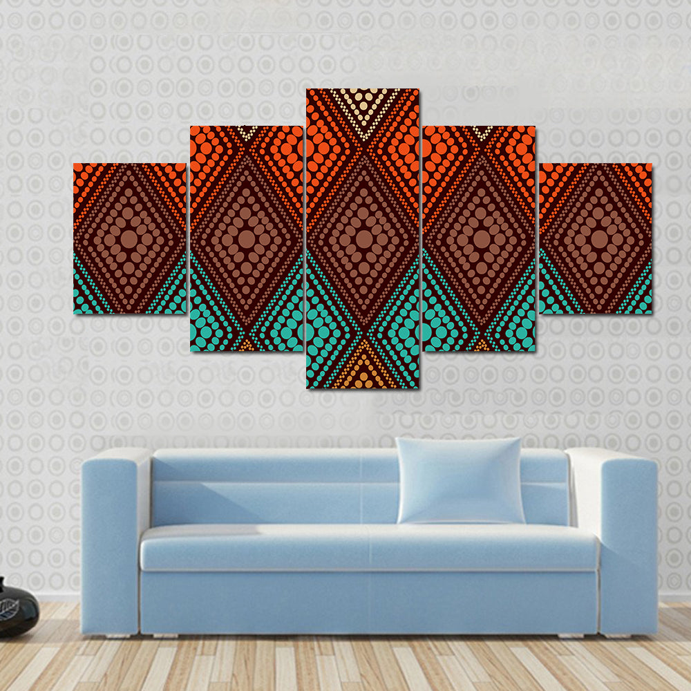Dotted Diamond Geometric Pattern Canvas Wall Art
