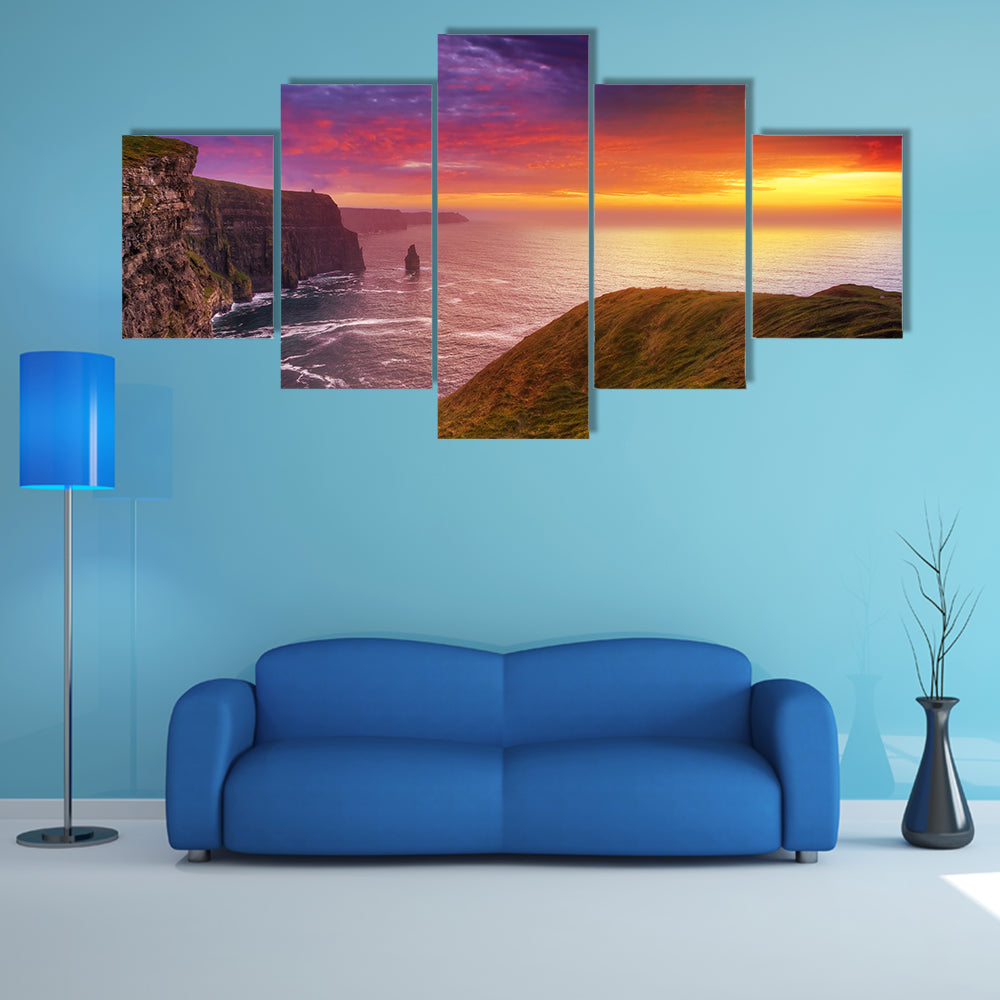 Sunset at the Cliffs of Moher Canvas Wall Art