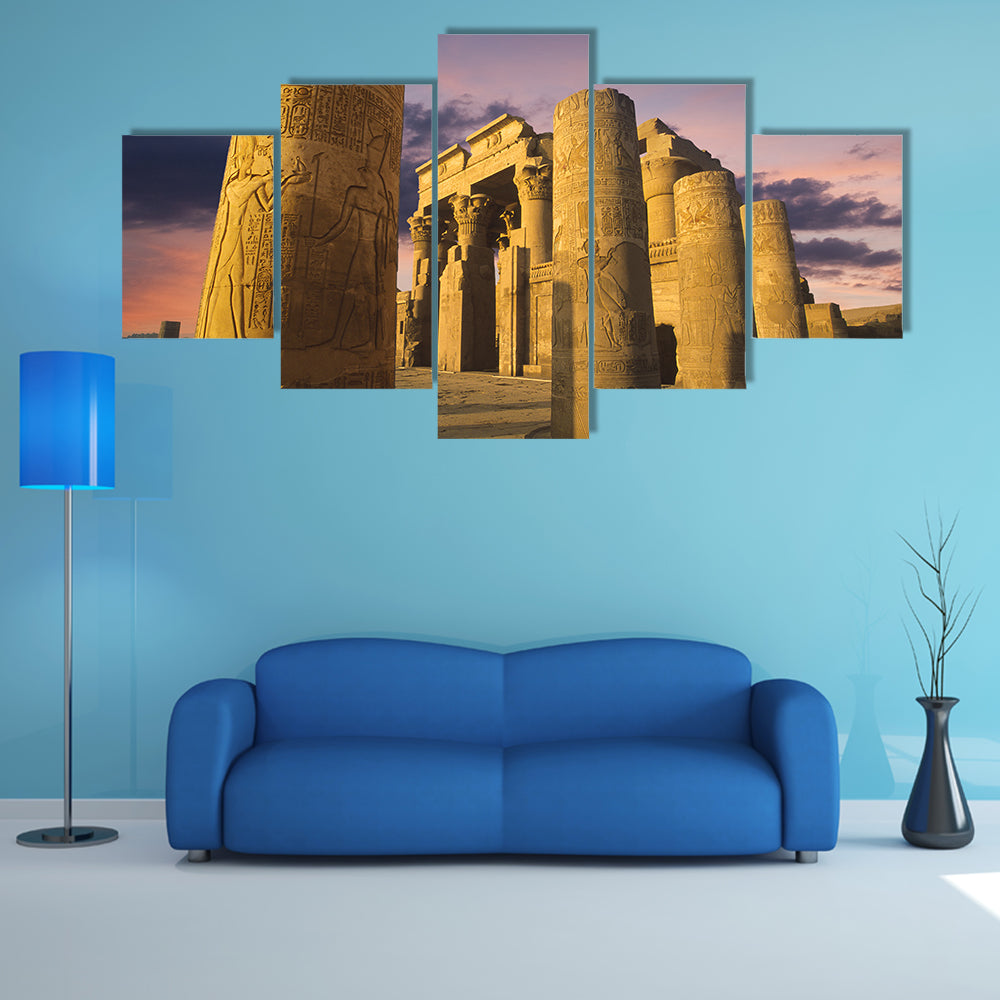Kom Ombo Temple at Sunset Canvas Wall Art