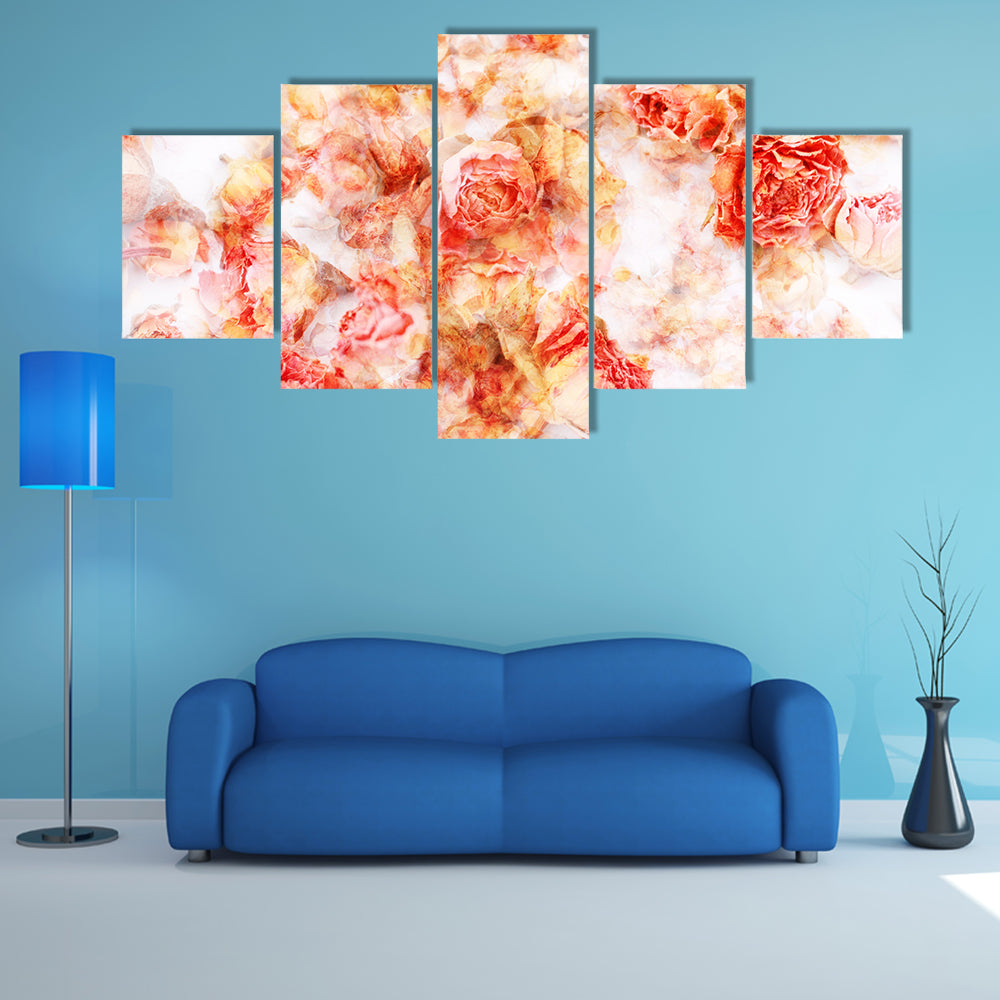 Dry Roses Watercolor Floral Canvas Wall Art