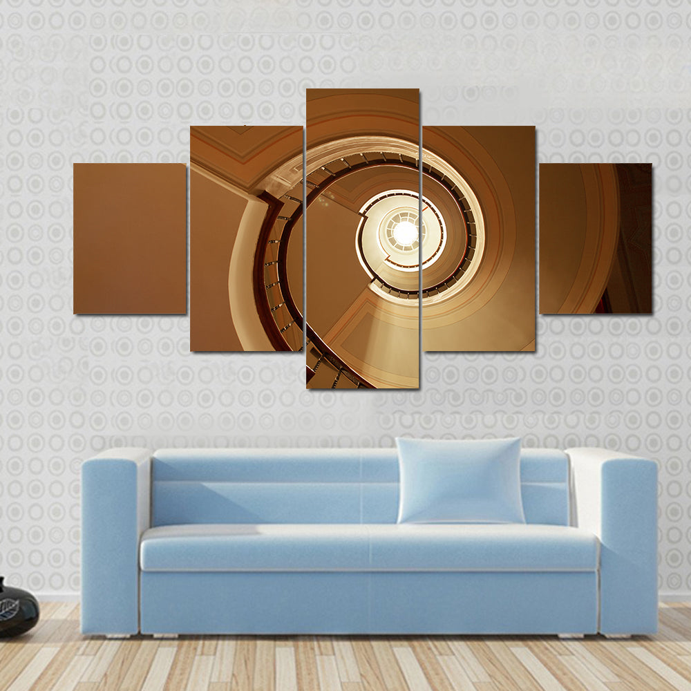 Curvy Spiral Staircase Canvas Wall Art