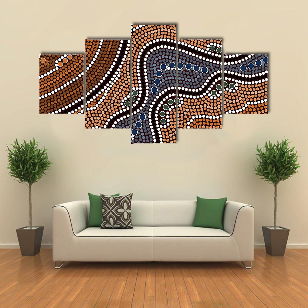 Dotted Style River Canvas Wall Art