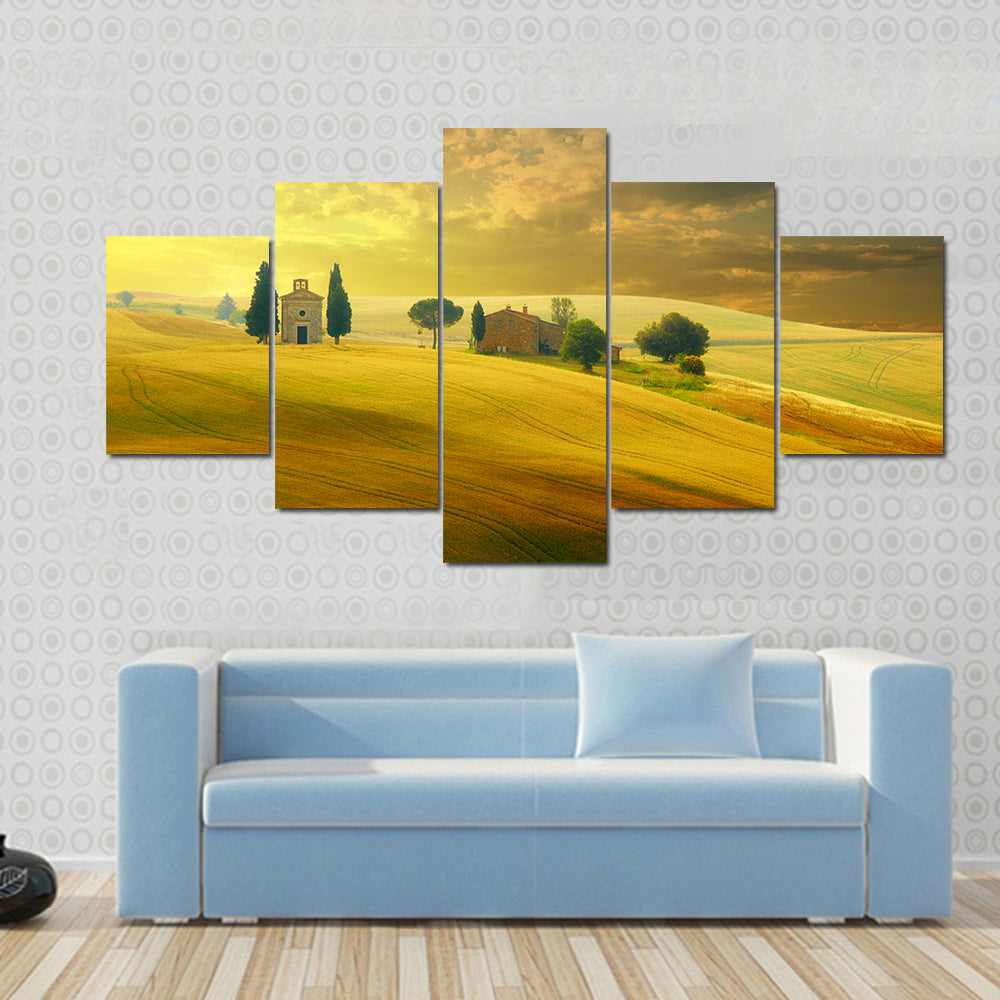 Tuscany At Sunset Canvas Wall Art