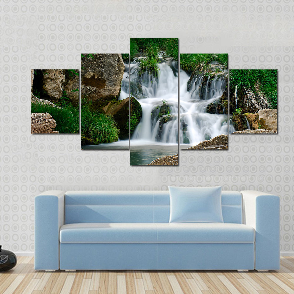 Small Forest Waterfall Canvas Wall Art