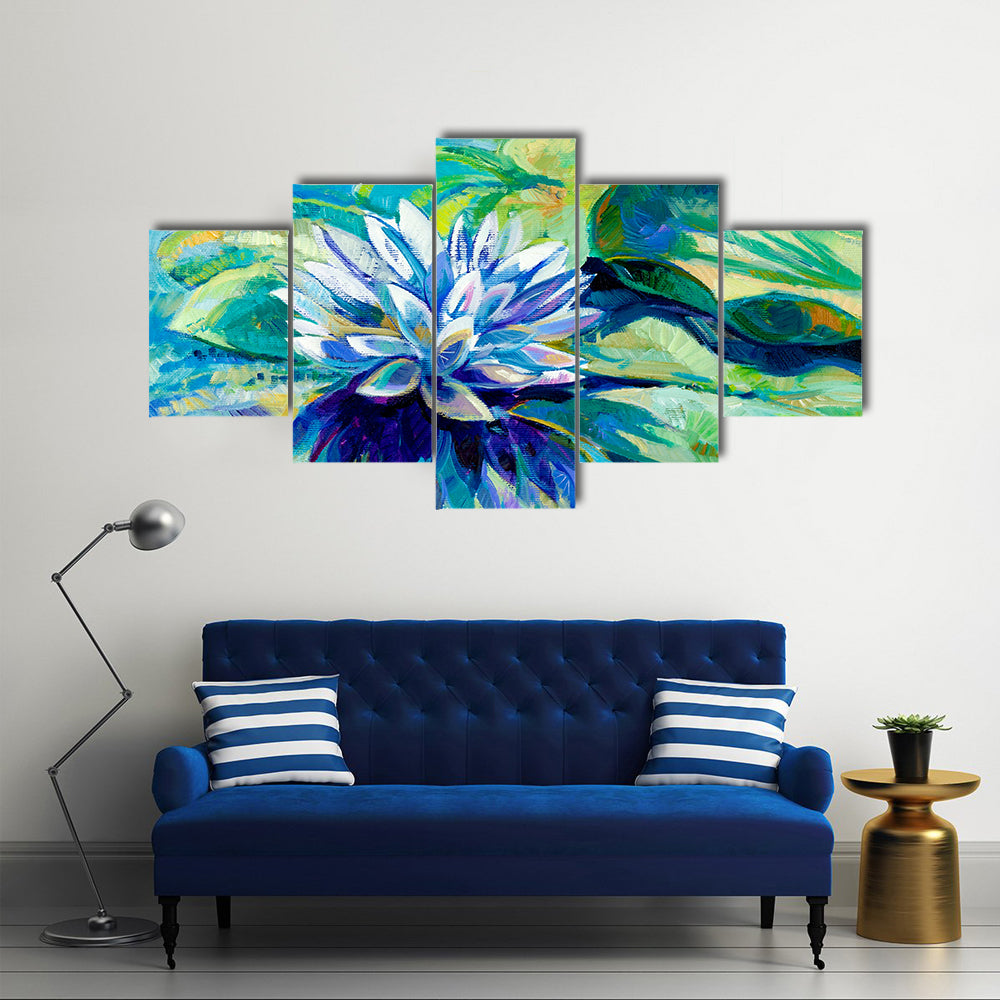 Water Lily Pond Painting Canvas Wall Art