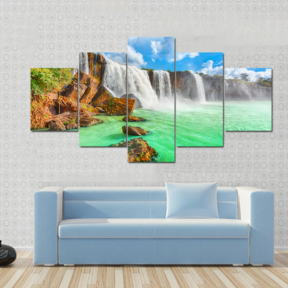Dry Nur Waterfall In Vietnam Canvas Wall Art