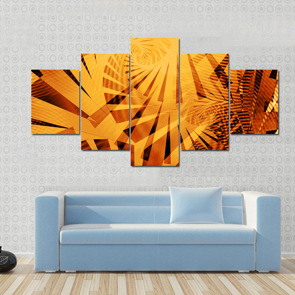 Gold Stripes Pattern Canvas Wall Art