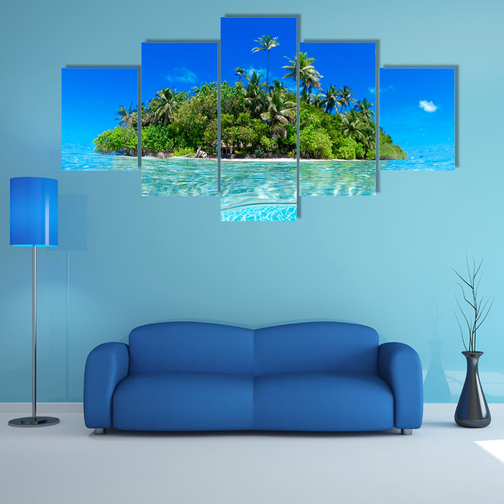 Split-level Tropical Island Canvas Wall Art