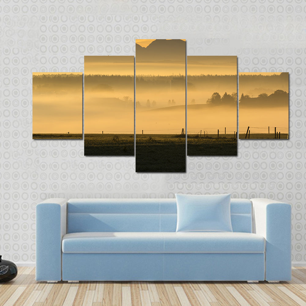 Sunrise Over The Alps In Bavaria Germany Canvas Wall Art