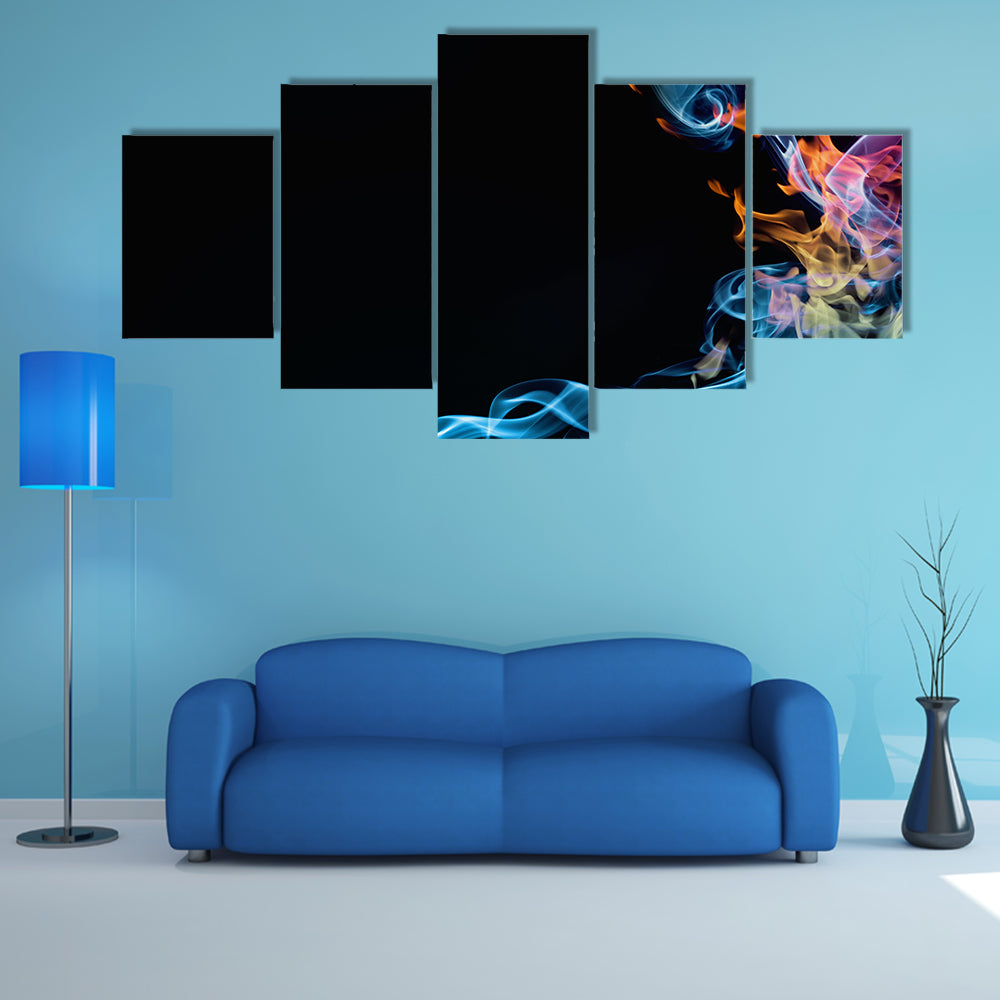 Fire And Smoke Abstract Canvas Wall Art