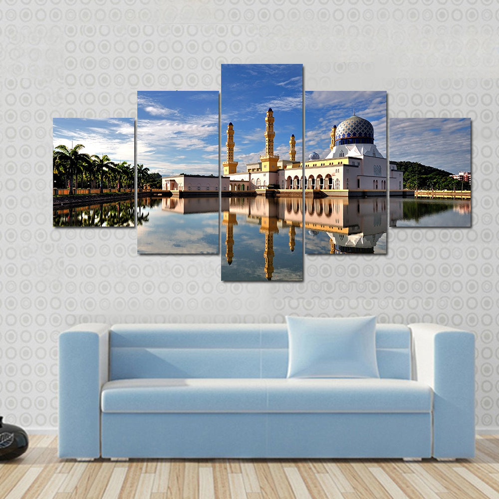 Floating City Mosque In Kota Kinabalu Sabah Borneo Canvas Wall Art