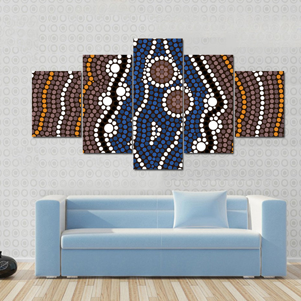 Indigenous Australian River Dot Painting Canvas Wall Art