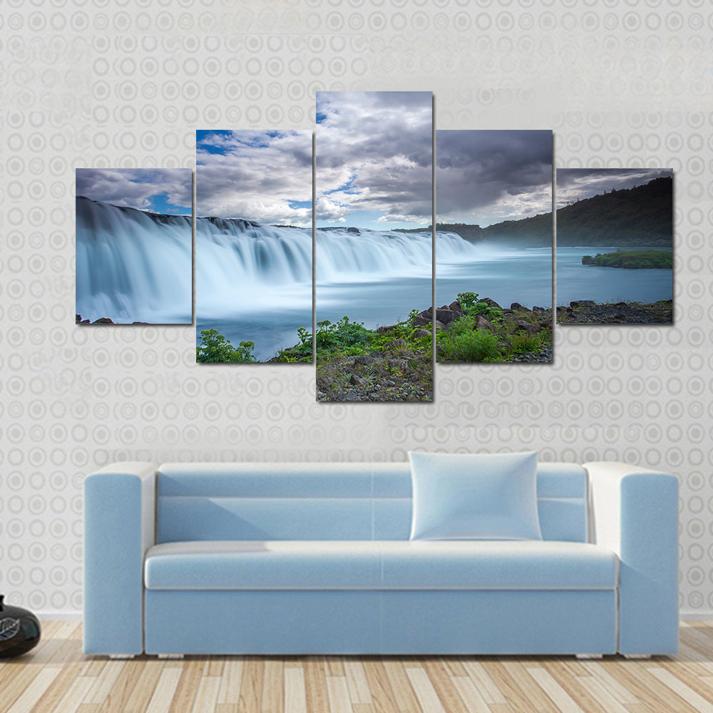 Faxi Waterfall In Iceland Canvas Wall Art