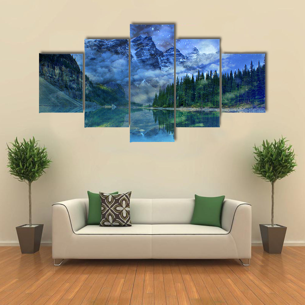 Moraine Lake In Banff Canvas Wall Art