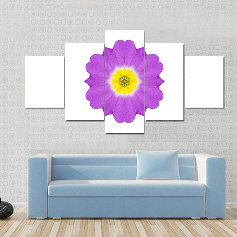 Purple Kaleidoscopic Flower Canvas Wall Art