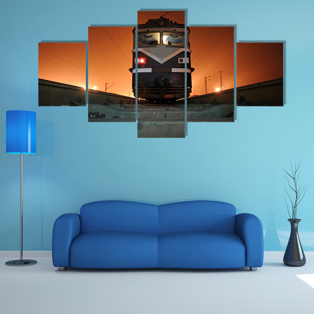 Chinese Electric Train at Night Canvas Wall Art