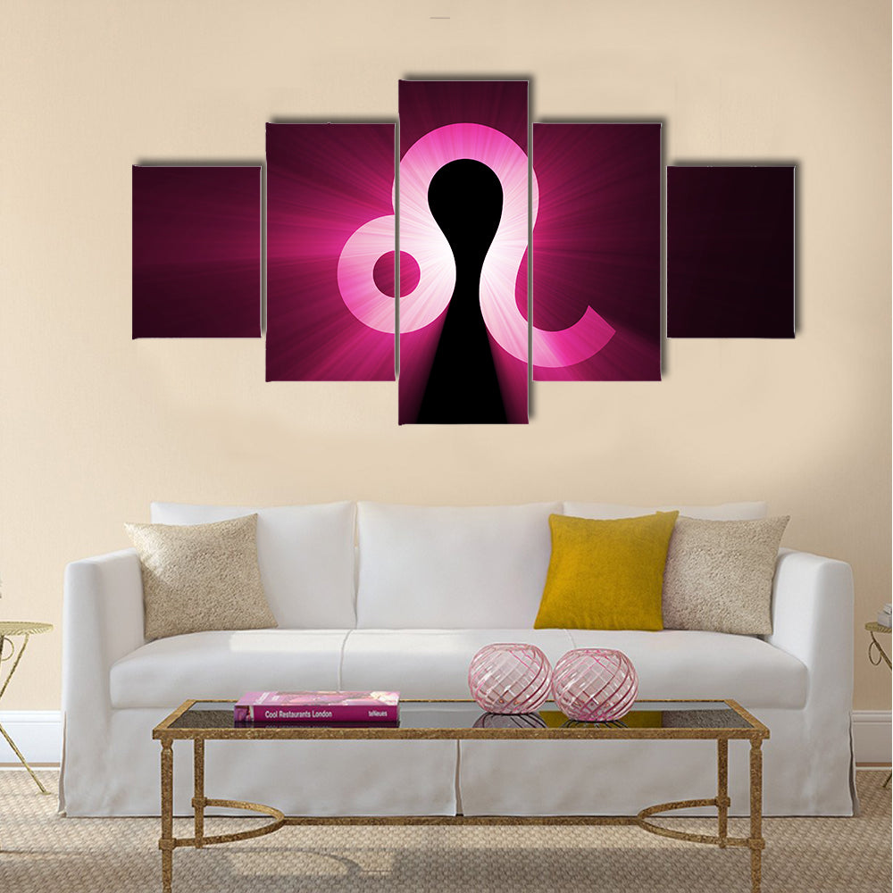 Glowing Leo Zodiac Symbol Canvas Wall Art