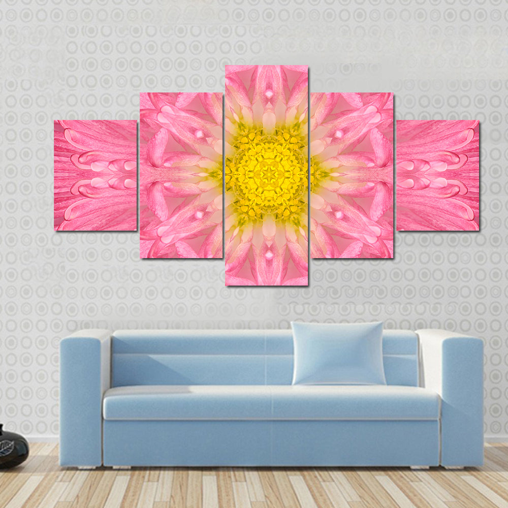 Pink Concentric Flower Canvas Wall Art