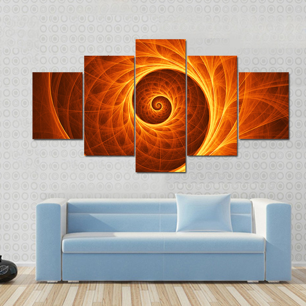 Fire Spiral Abstract Canvas Wall Art