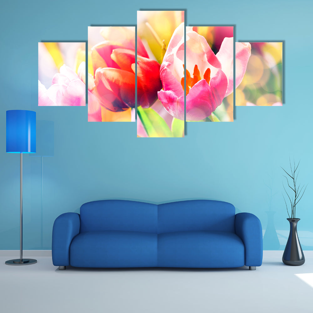 Colorful Spring Tulips Canvas Wall Art