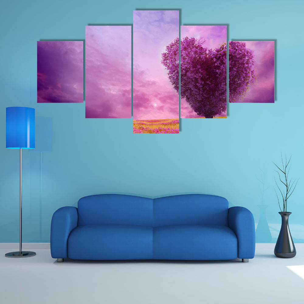 Tree Of Love In Spring Canvas Wall Art