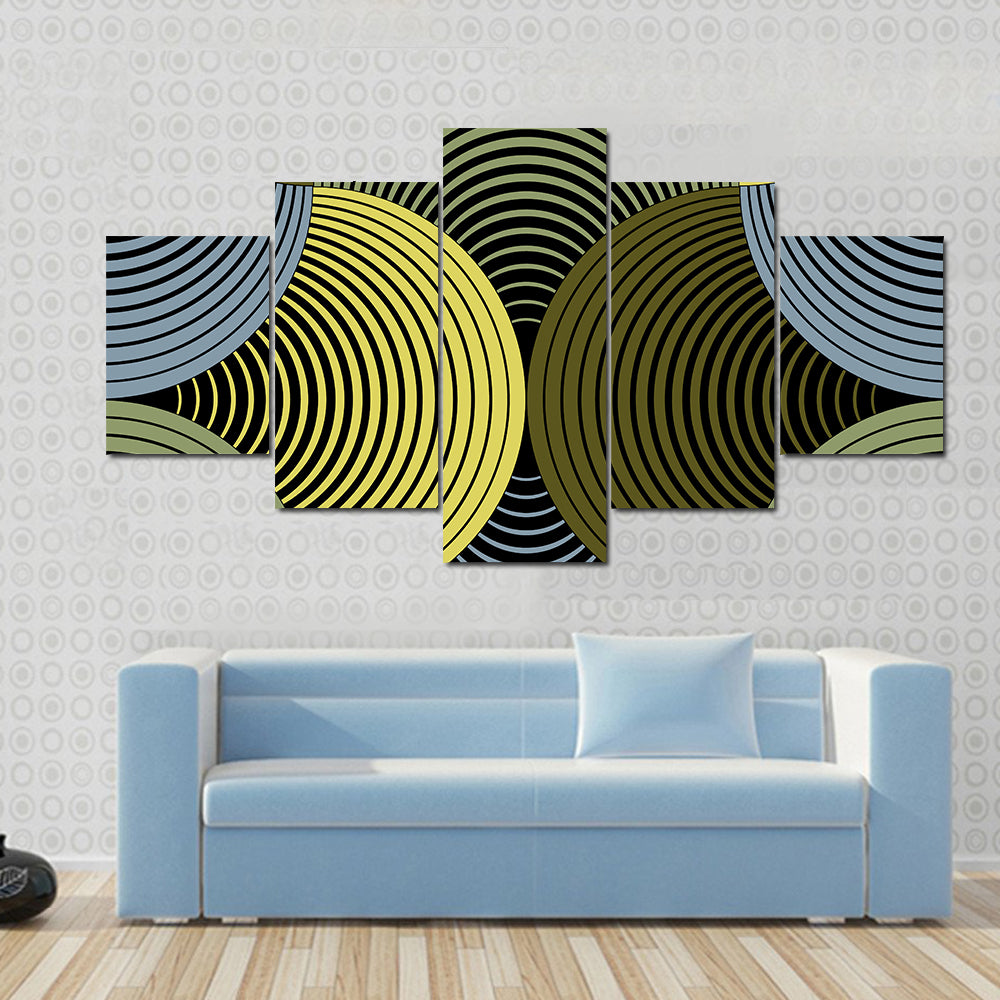 Ornate Geometric Petals Grid Canvas Wall Art