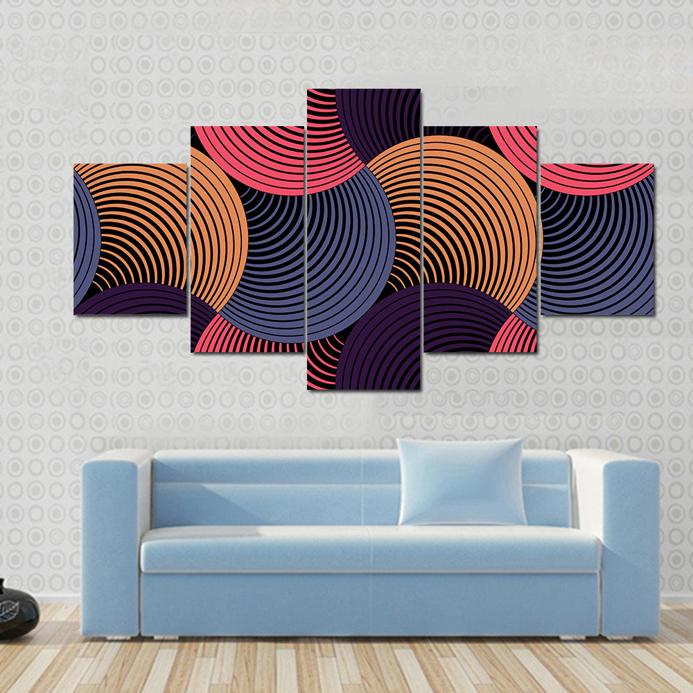 Geometric Petals Grid Canvas Wall Art