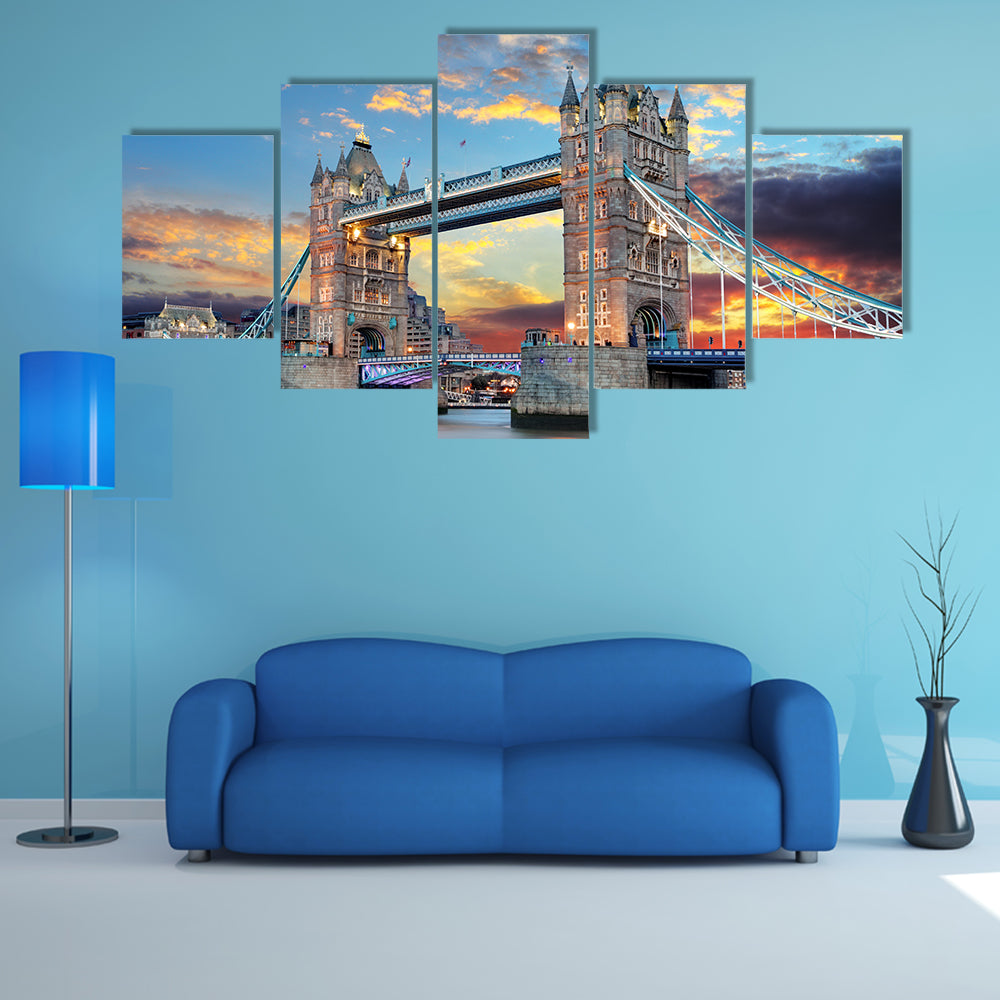 Tower Bridge at Sunset, London Canvas Wall Art