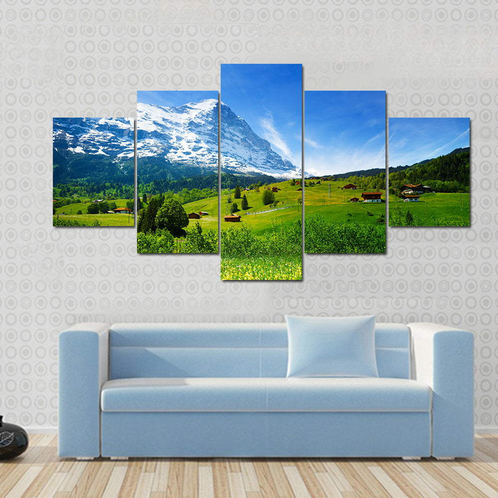 Swiss Alpine Wildflower Meadow Canvas Wall Art