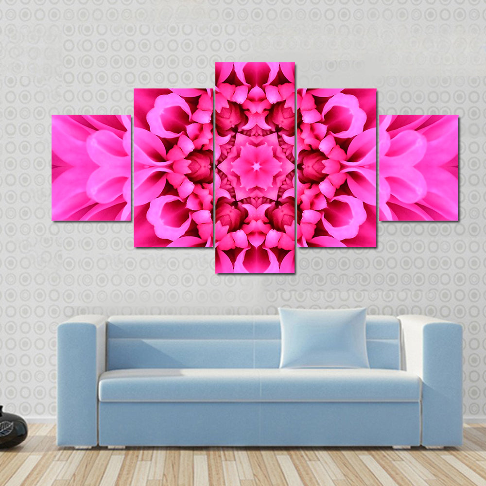 Pink Concentric Flower Canvas Wall Art
