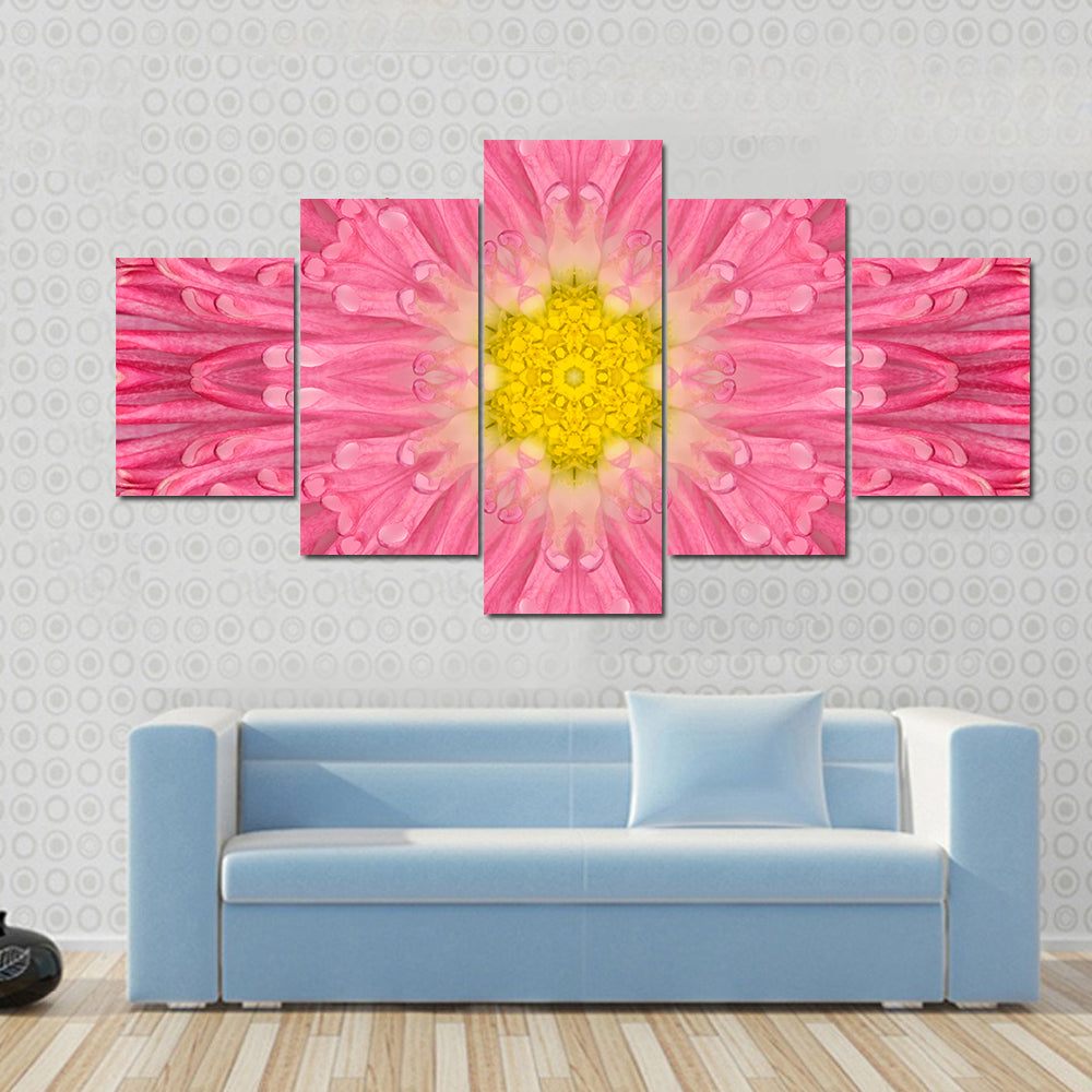 Daisy Pink Flower Canvas Wall Art