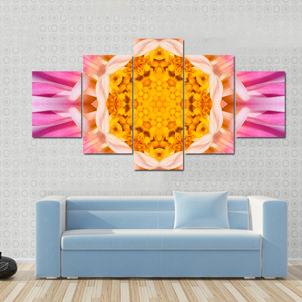 Pink Mandala Flower Canvas Wall Art